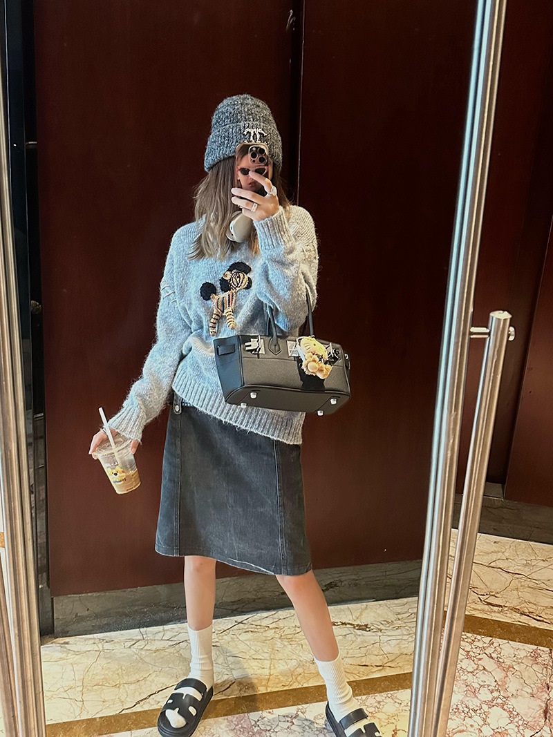 ホースモチーフレースアップルーズニット | 詳細画像6