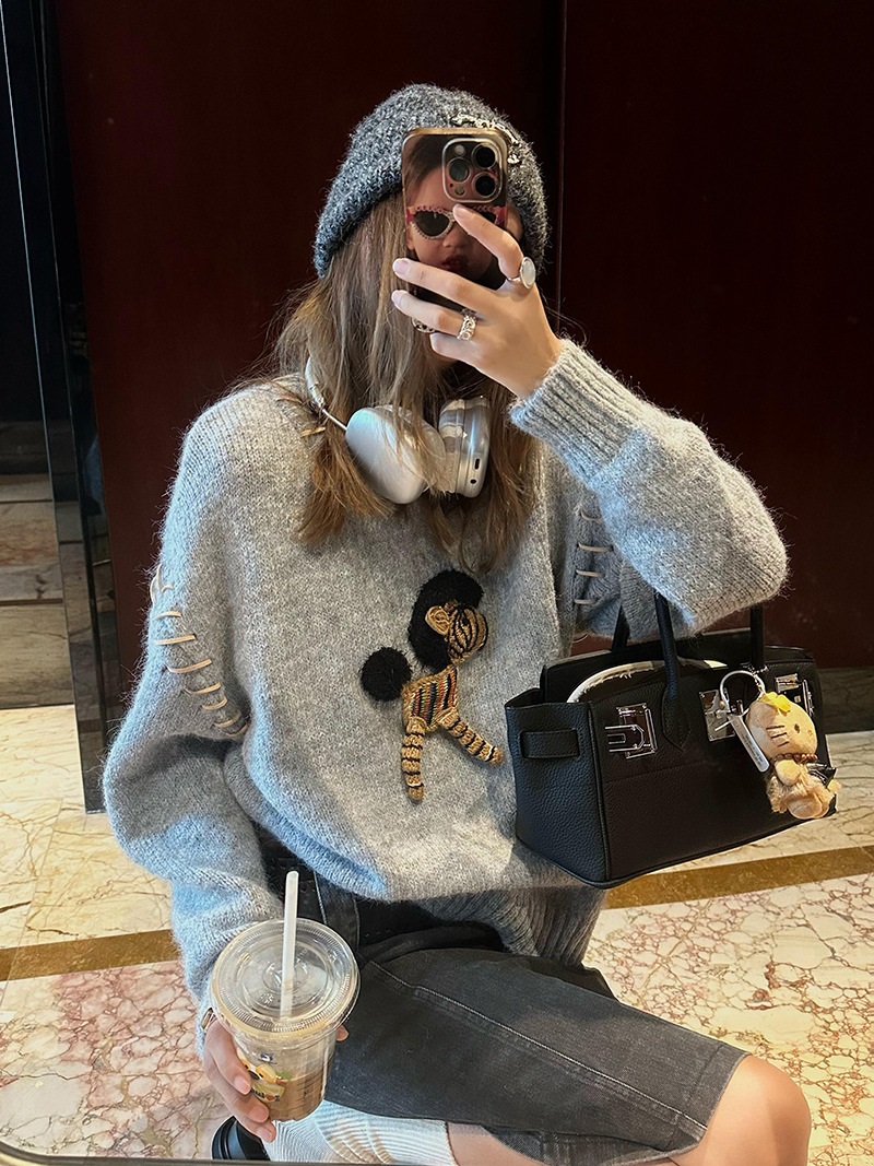 ホースモチーフレースアップルーズニット | 詳細画像7