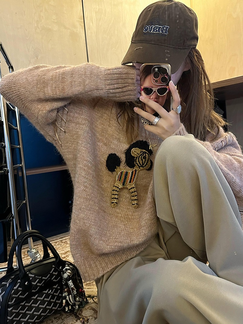 ホースモチーフレースアップルーズニット | 詳細画像14