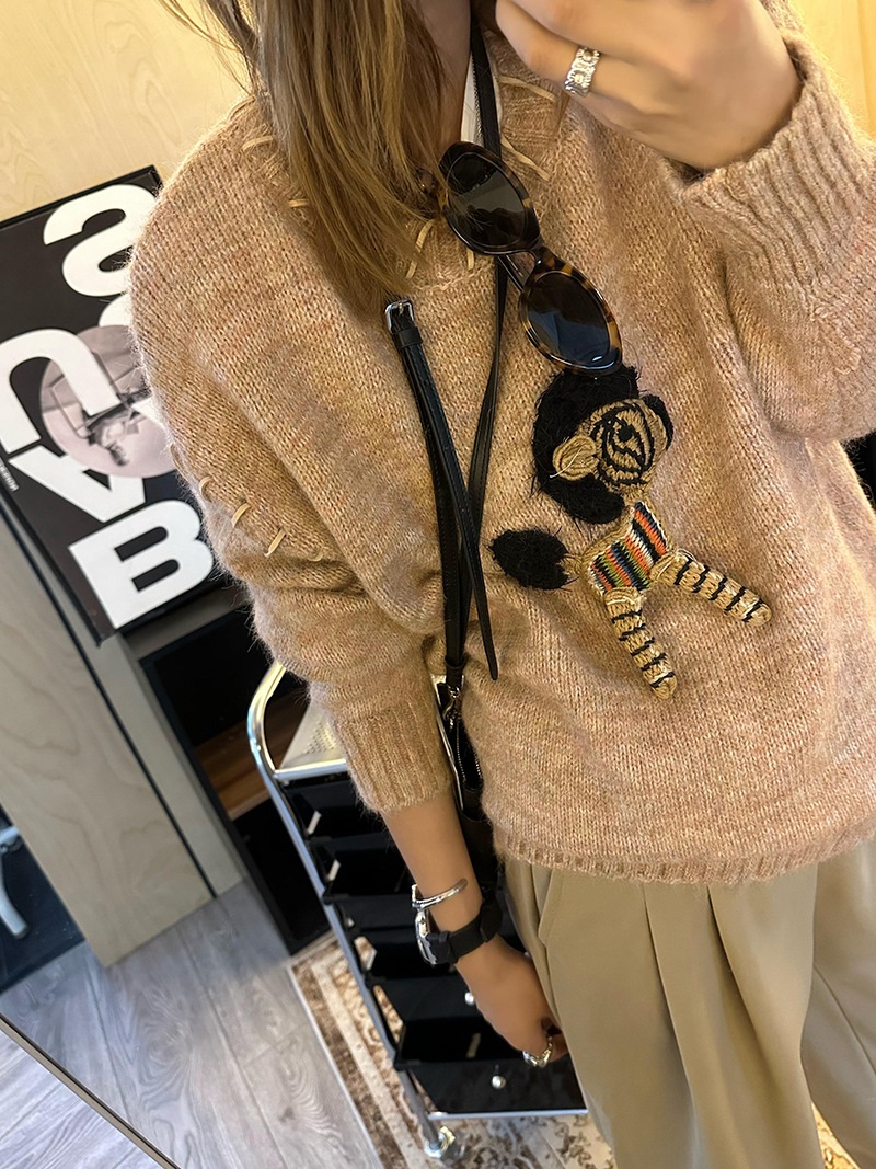 ホースモチーフレースアップルーズニット | 詳細画像15