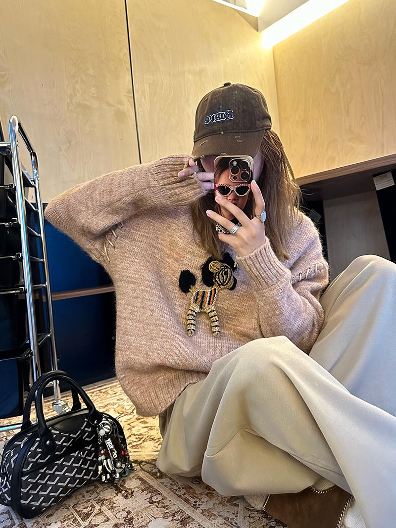 ホースモチーフレースアップルーズニット | 詳細画像16