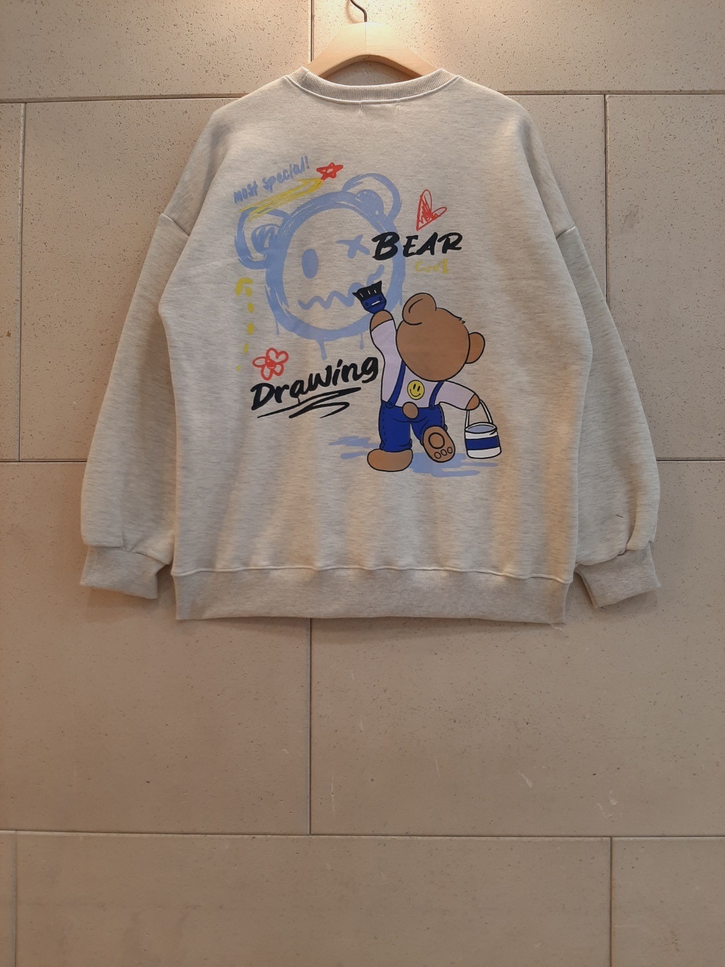 裏起毛バックスマイルベアプリントスウェット | 詳細画像3