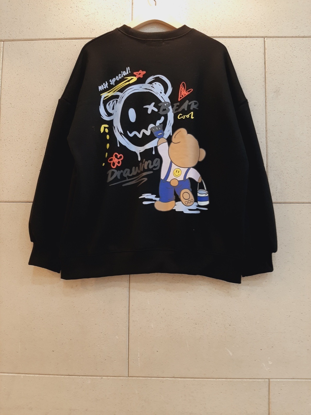 裏起毛バックスマイルベアプリントスウェット | 詳細画像5