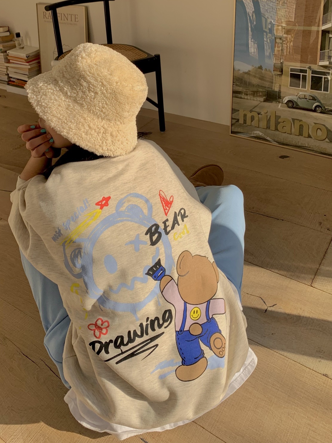 裏起毛バックスマイルベアプリントスウェット | 詳細画像6