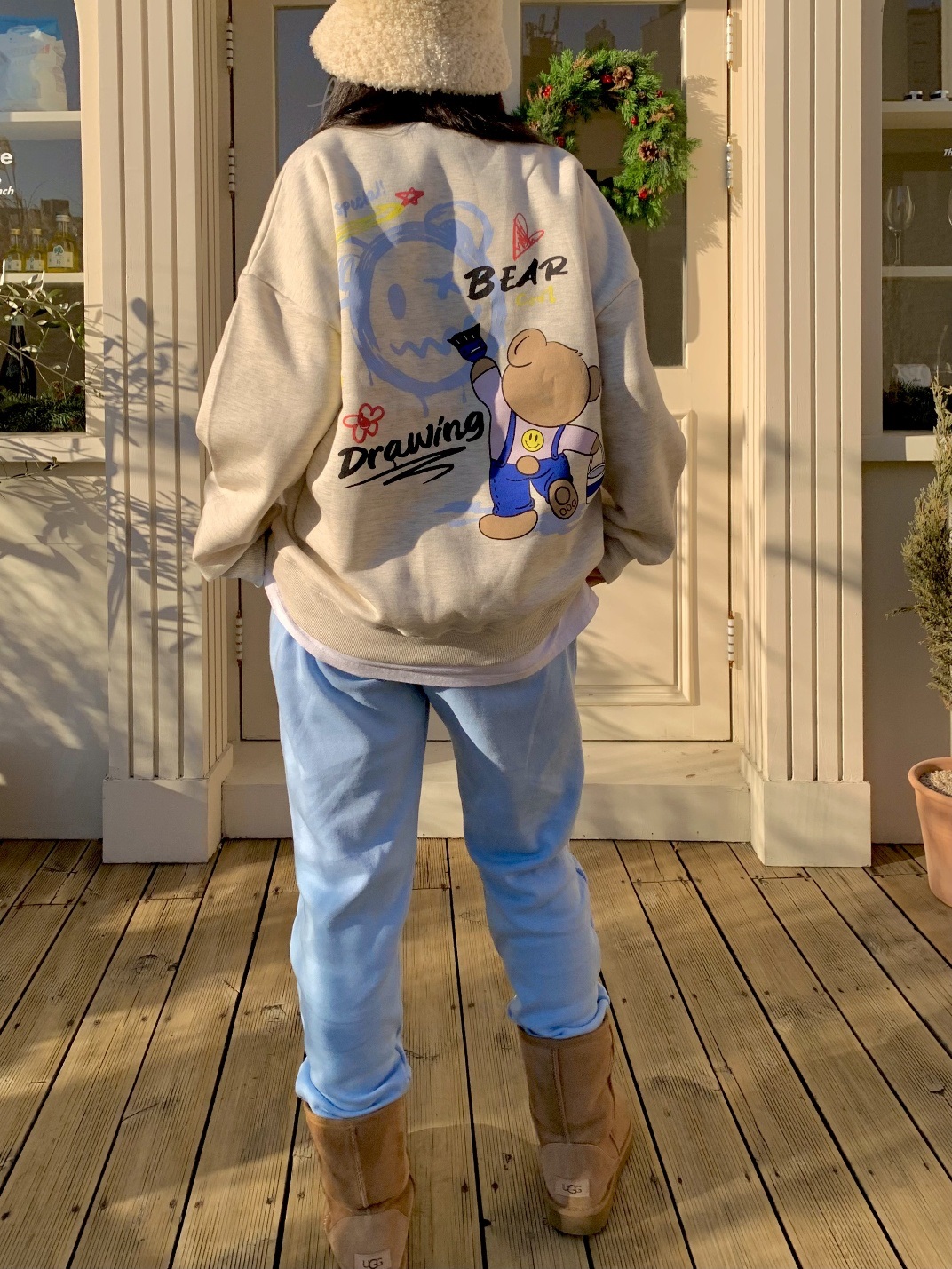 裏起毛バックスマイルベアプリントスウェット | 詳細画像7