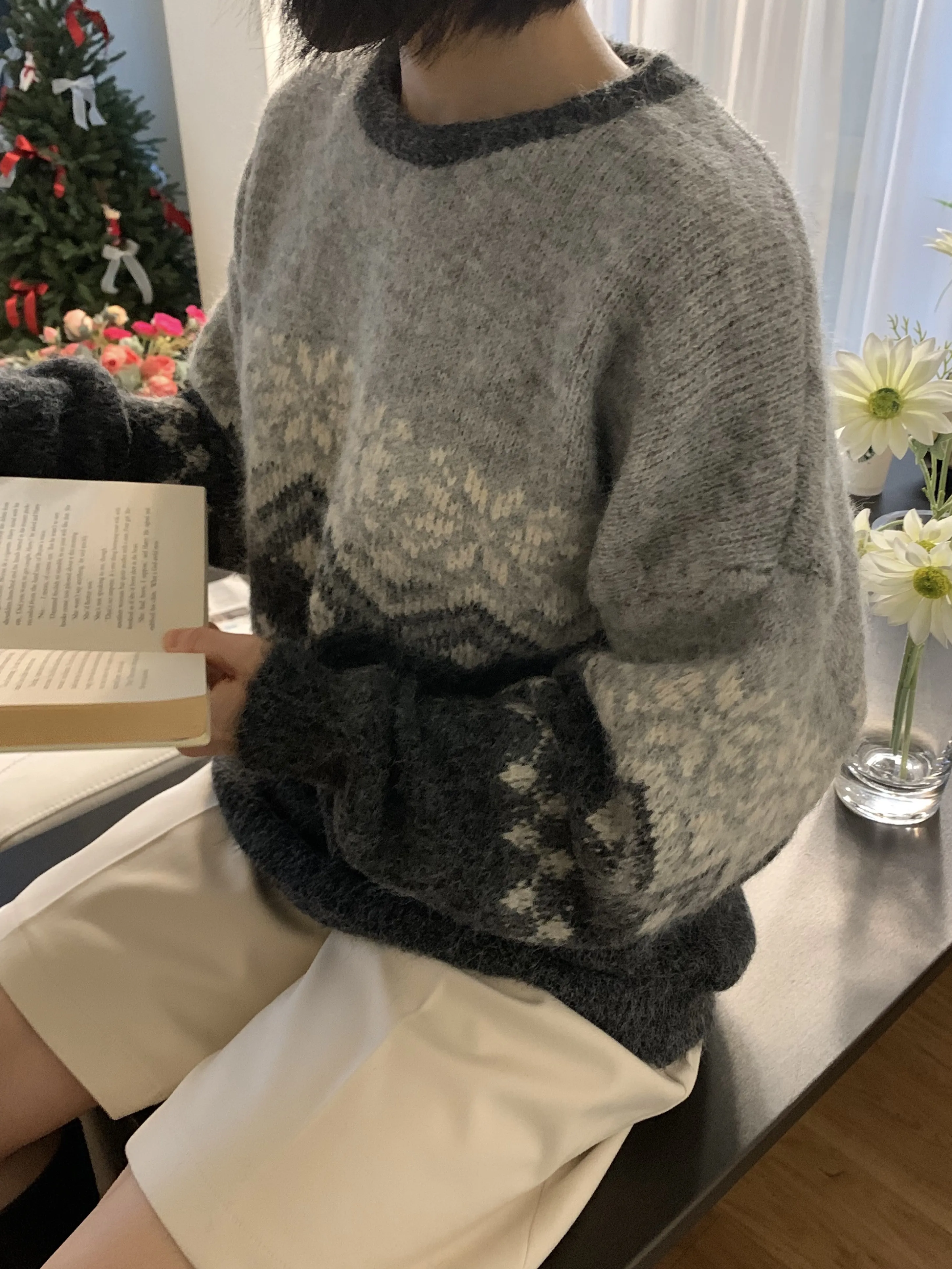 ウール混スノーノルディックルーズニット | 詳細画像1