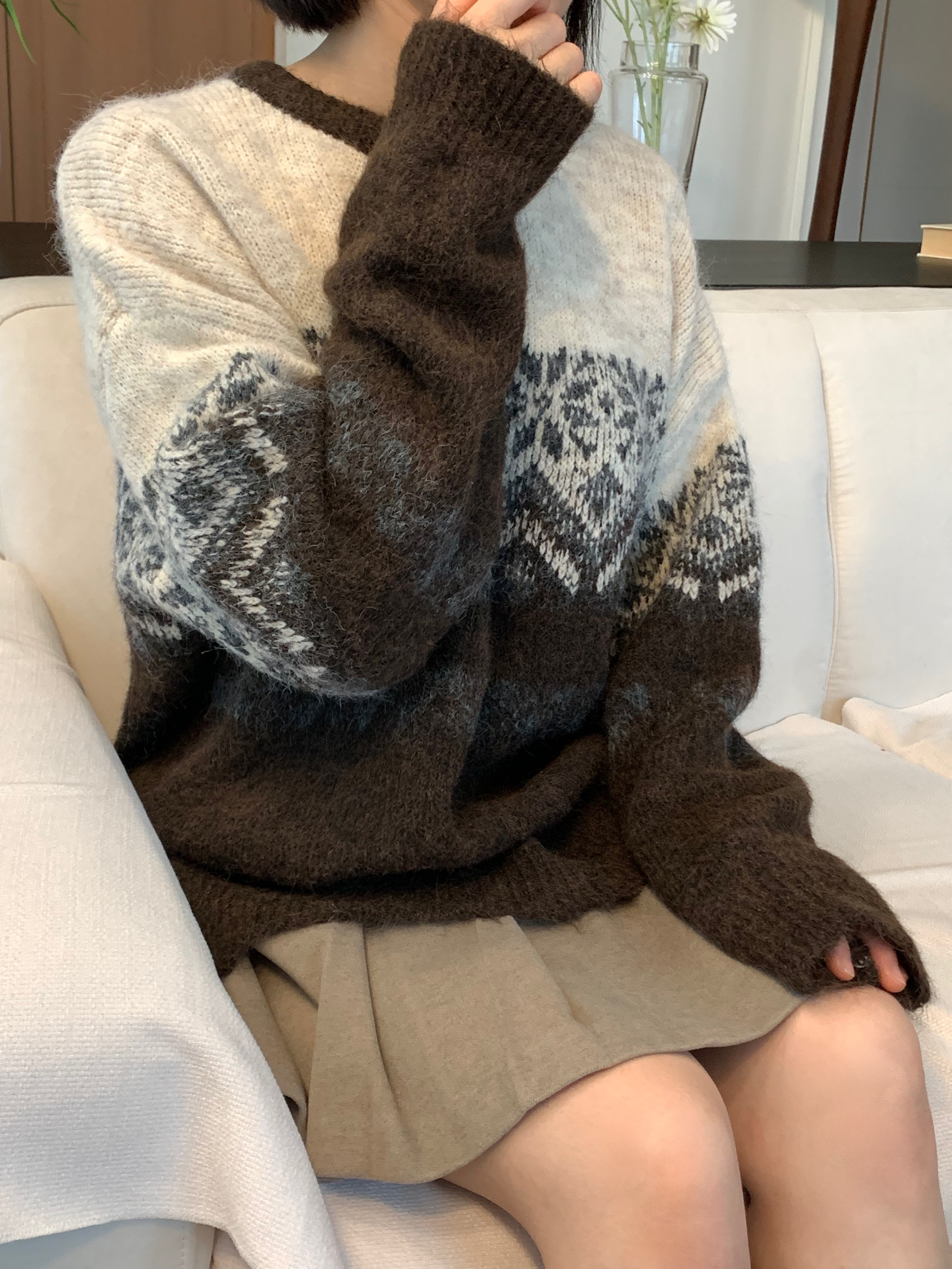 ウール混スノーノルディックルーズニット | 詳細画像5