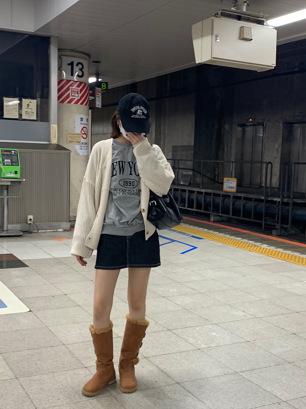 Vネックパンチングルーズカーディガン | 詳細画像14