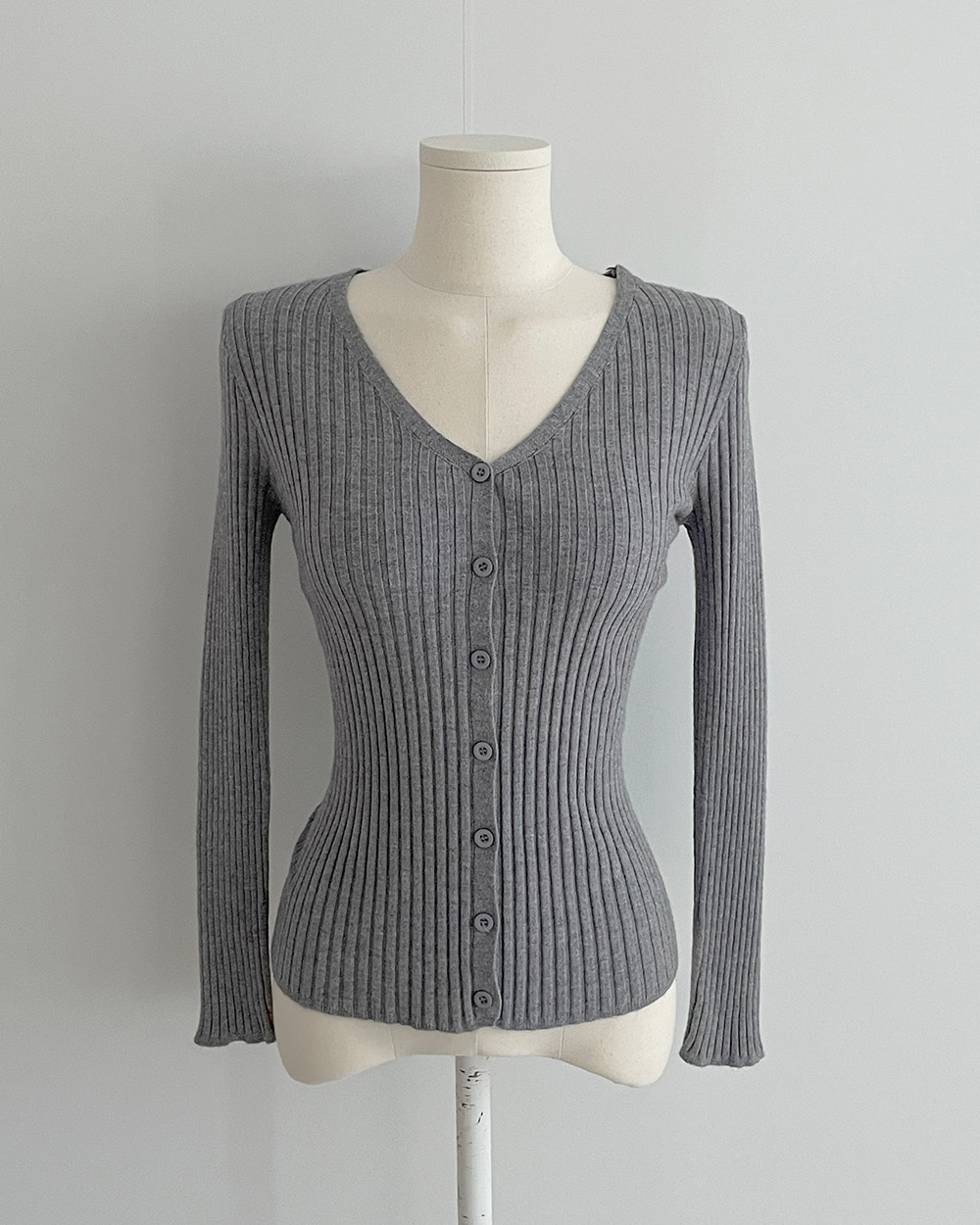 Vネック長袖リブニットカーディガン | 詳細画像18