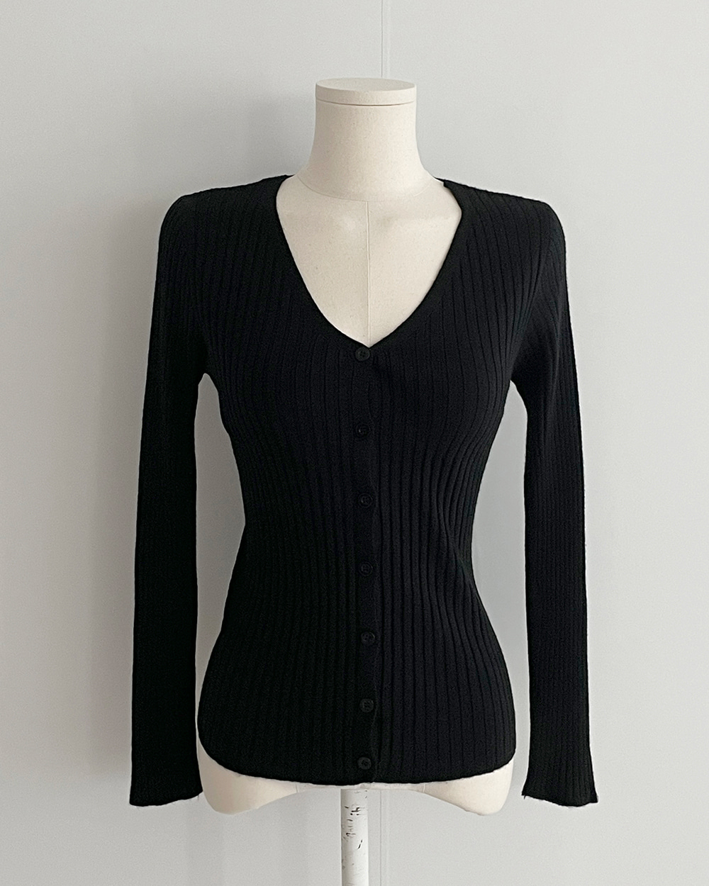 Vネック長袖リブニットカーディガン | 詳細画像23
