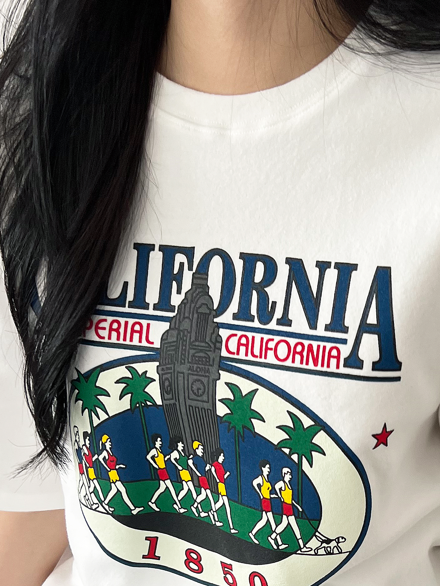 ピーチ起毛マラソンプリント半袖Tシャツ | 詳細画像11