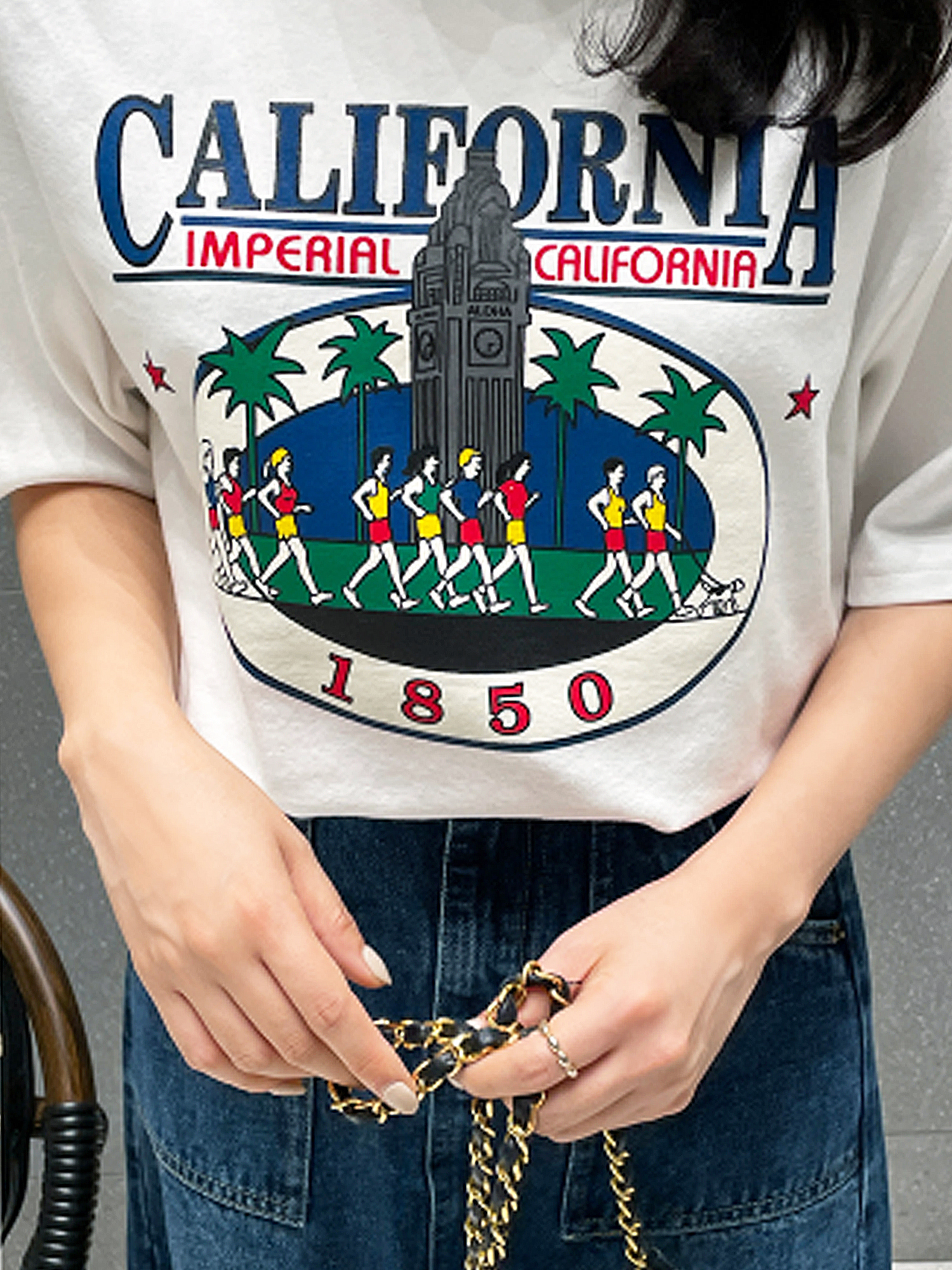 ピーチ起毛マラソンプリント半袖Tシャツ | 詳細画像13