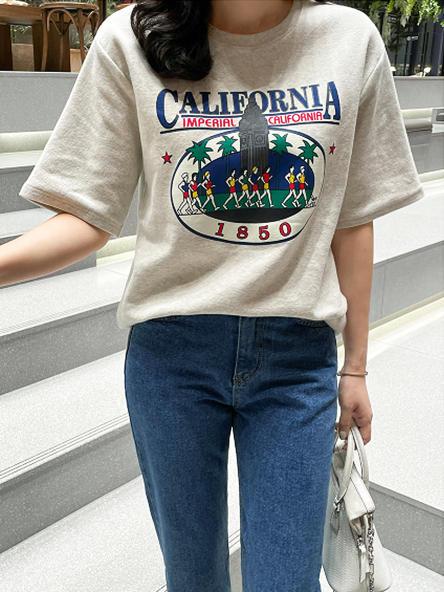ピーチ起毛マラソンプリント半袖Tシャツ | 詳細画像6