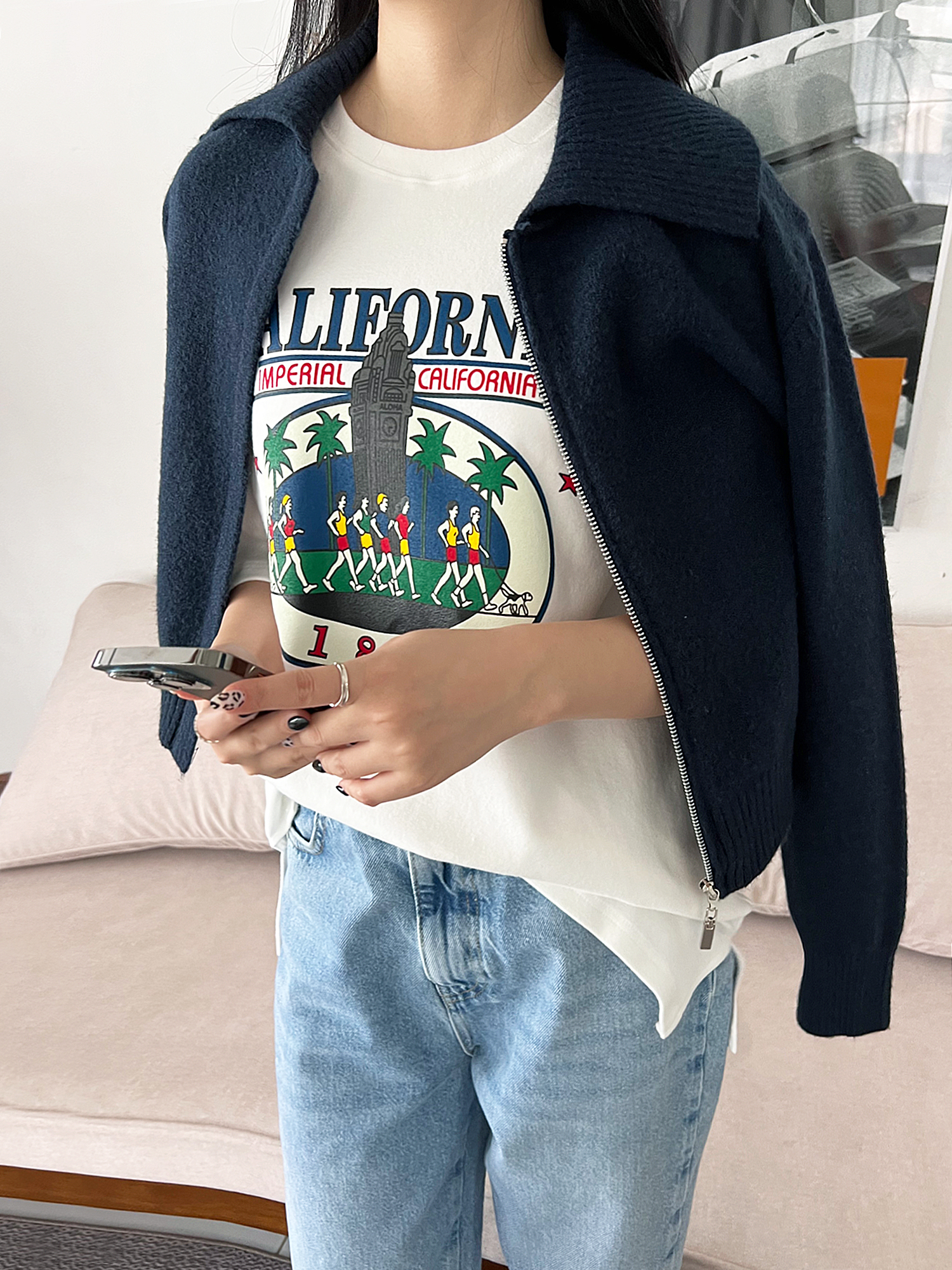 ピーチ起毛マラソンプリント半袖Tシャツ | 詳細画像9