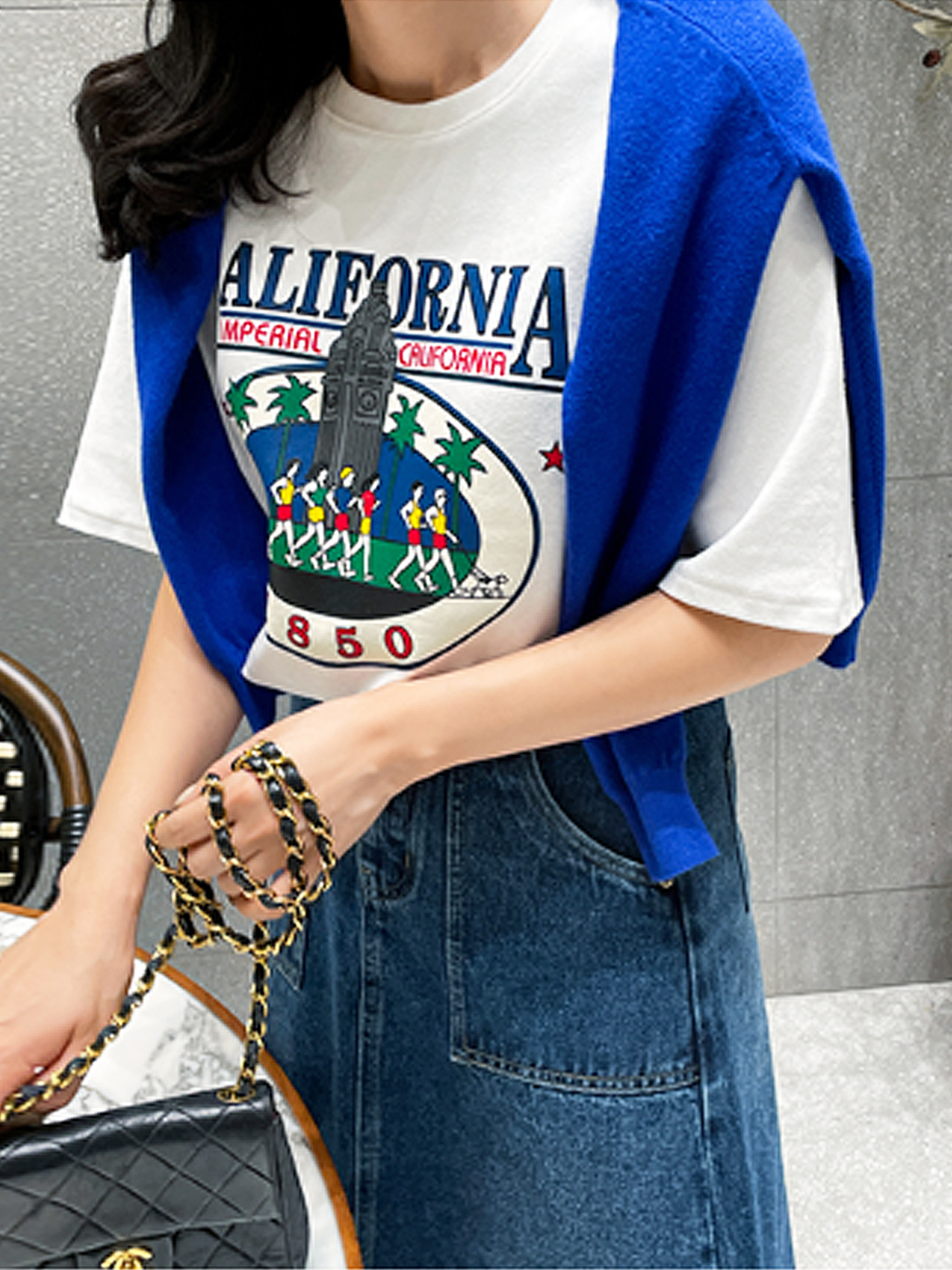 ピーチ起毛マラソンプリント半袖Tシャツ | 詳細画像2