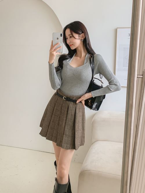パンツ裏地ツータックホックミニスカート | レディース