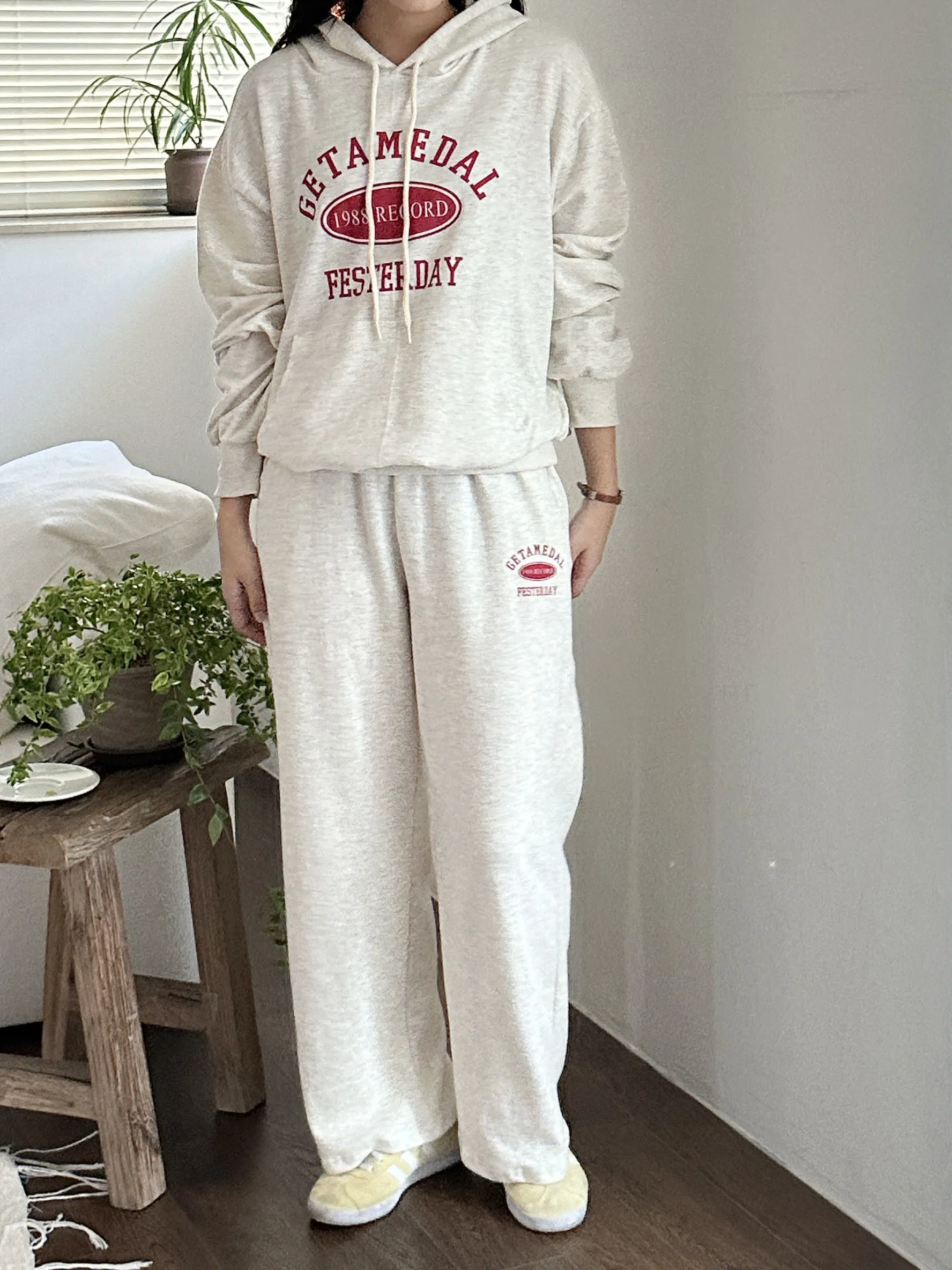 裏起毛GETAMEDALマフポケットパーカー&ワイドパンツSET | 詳細画像1
