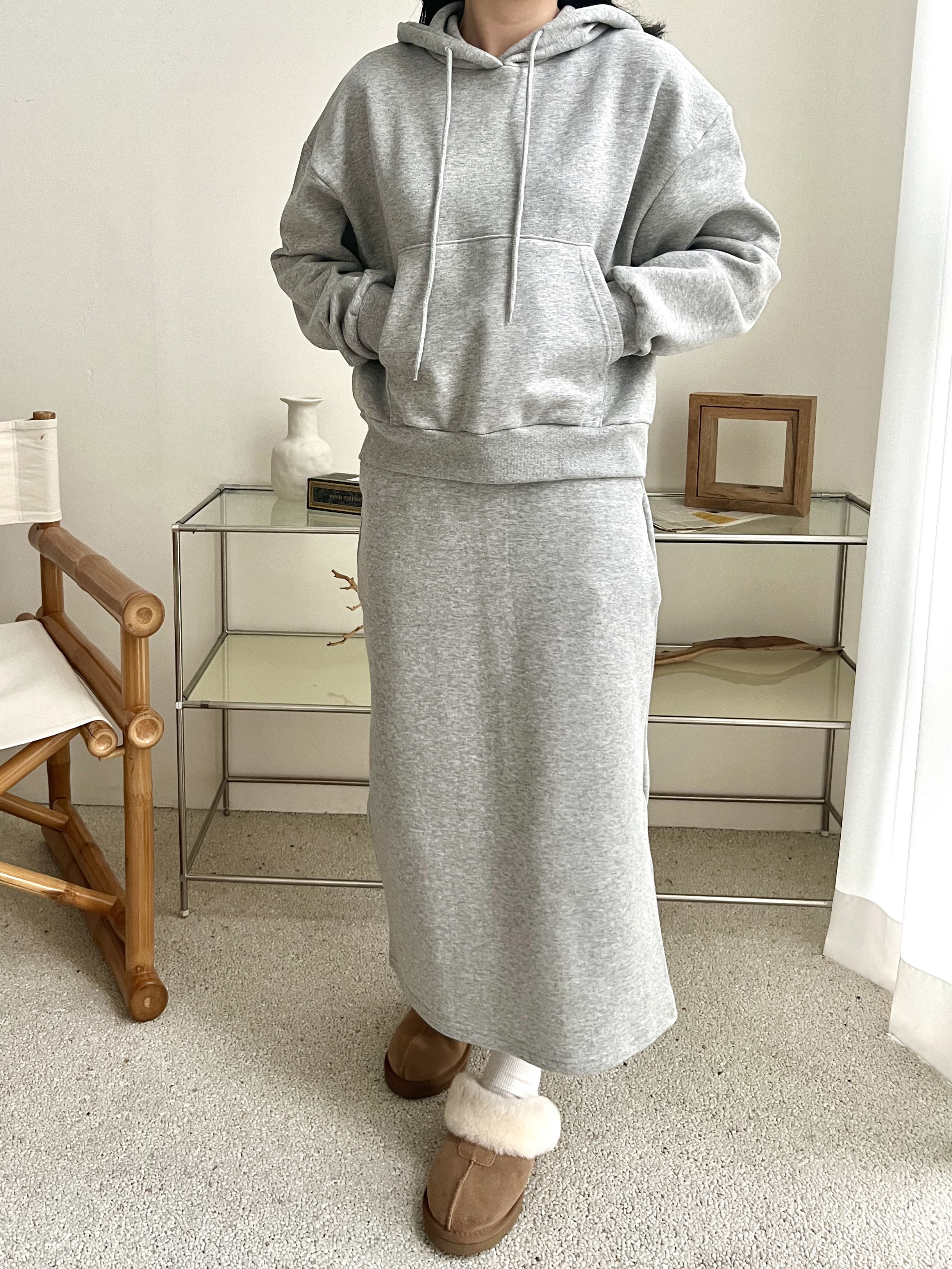 裏起毛マフポケパーカー&IラインスカートSET | 詳細画像6