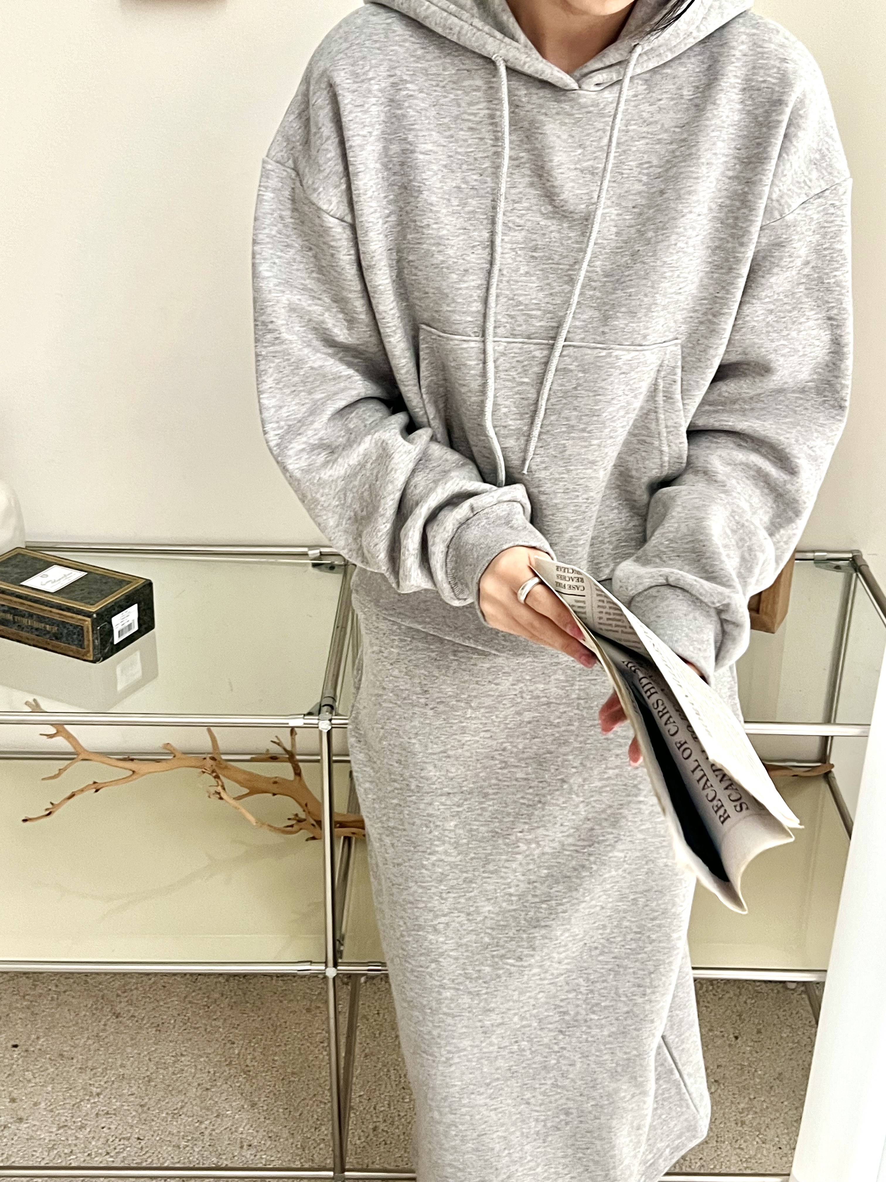 裏起毛マフポケパーカー&IラインスカートSET | 詳細画像8