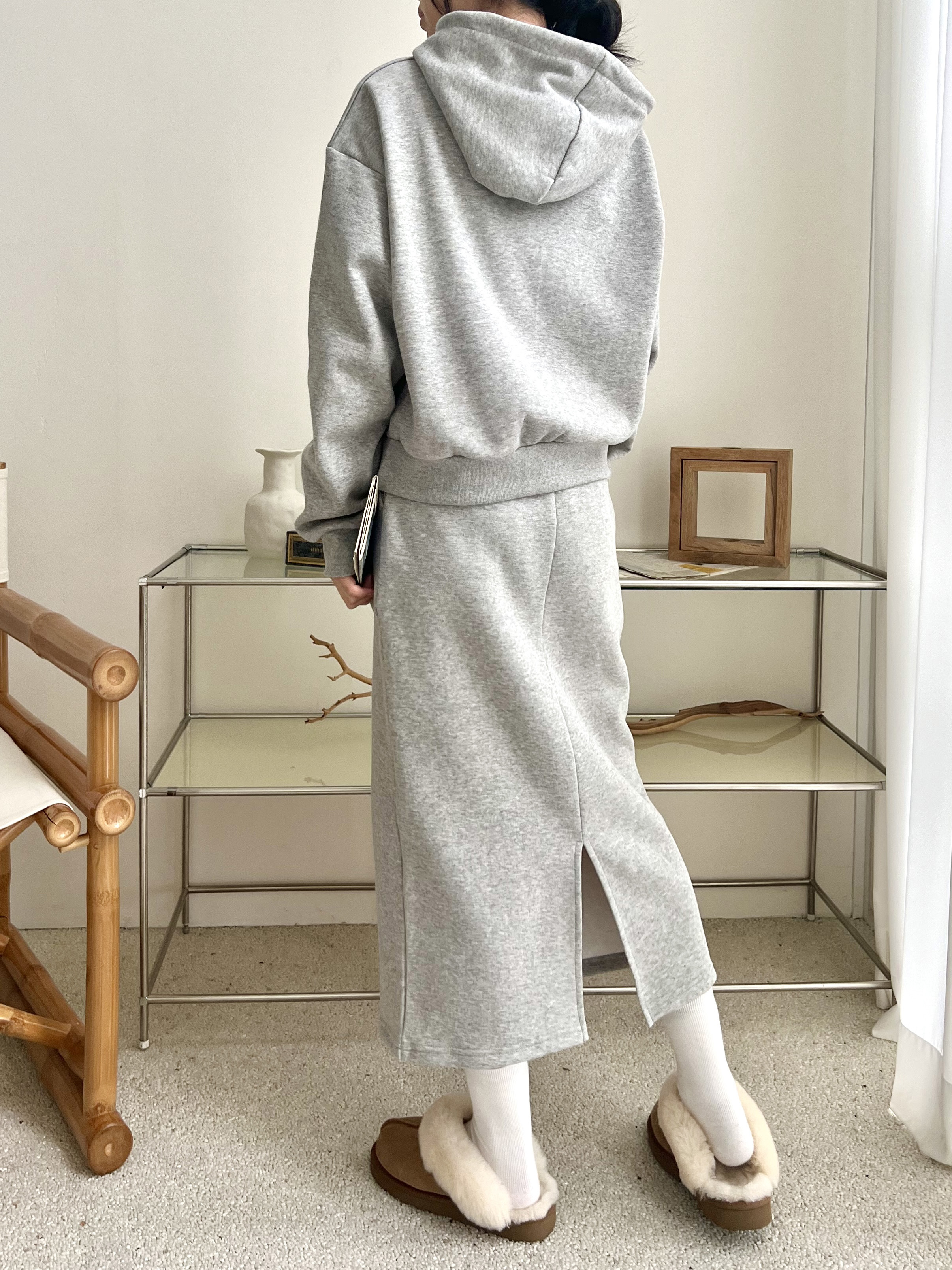 裏起毛マフポケパーカー&IラインスカートSET | 詳細画像11