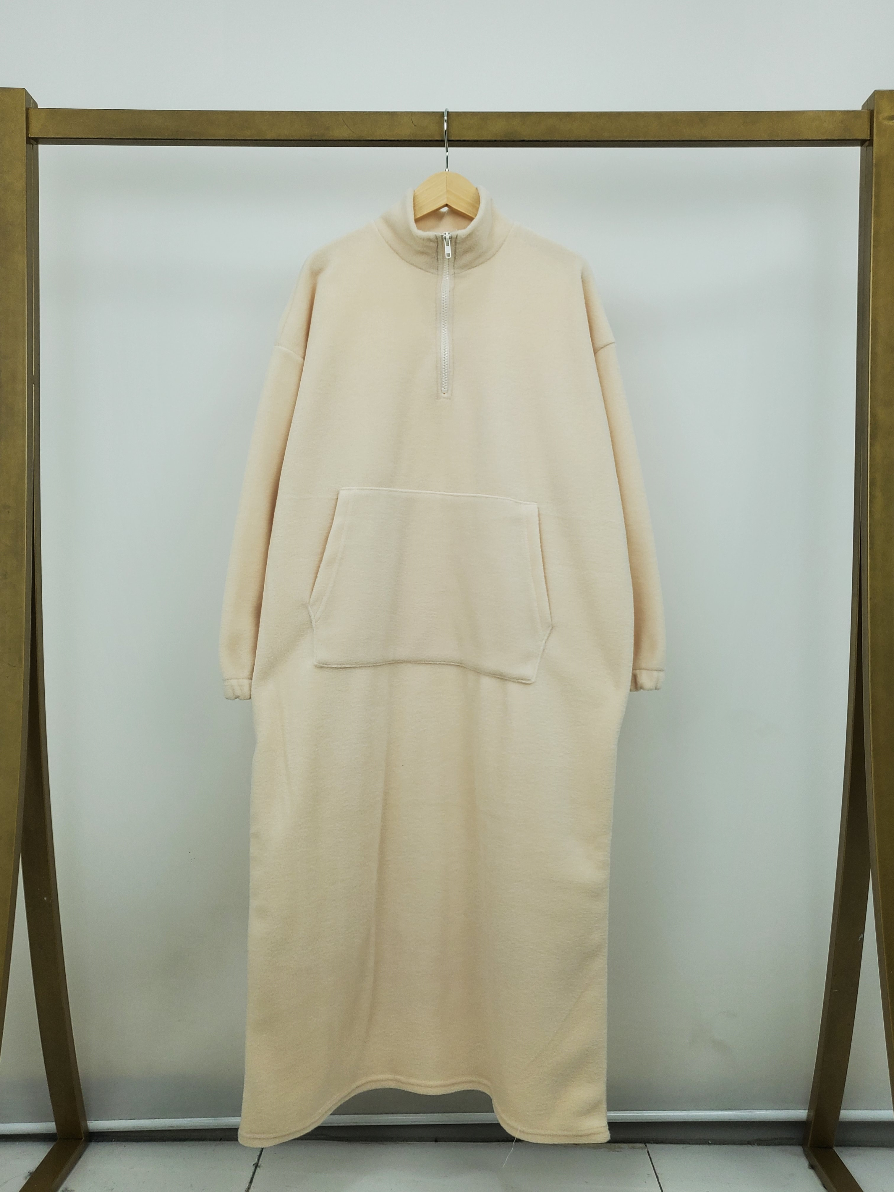 両起毛マフポケハーフジップハイネックワンピース | 詳細画像12