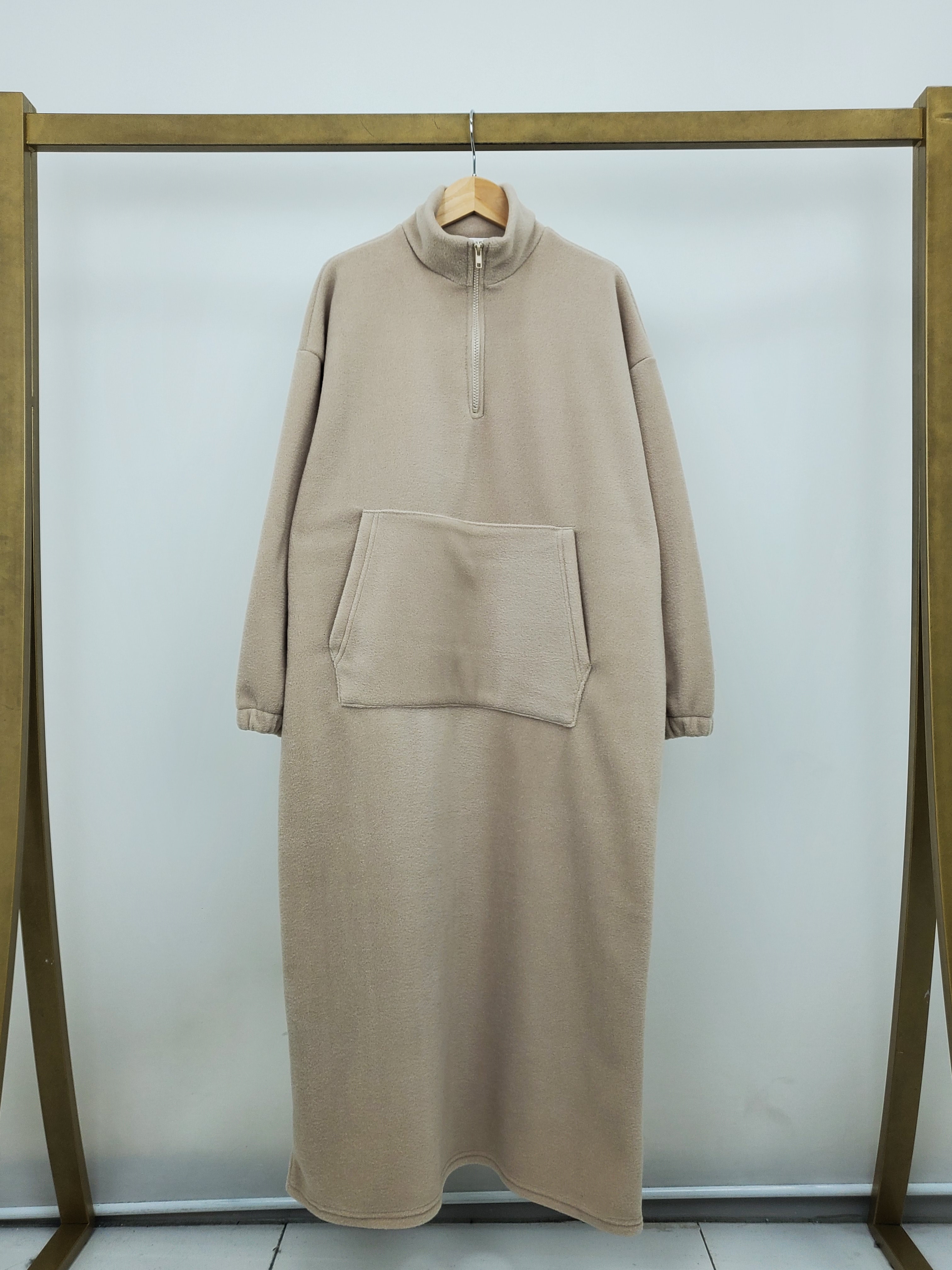 両起毛マフポケハーフジップハイネックワンピース | 詳細画像13