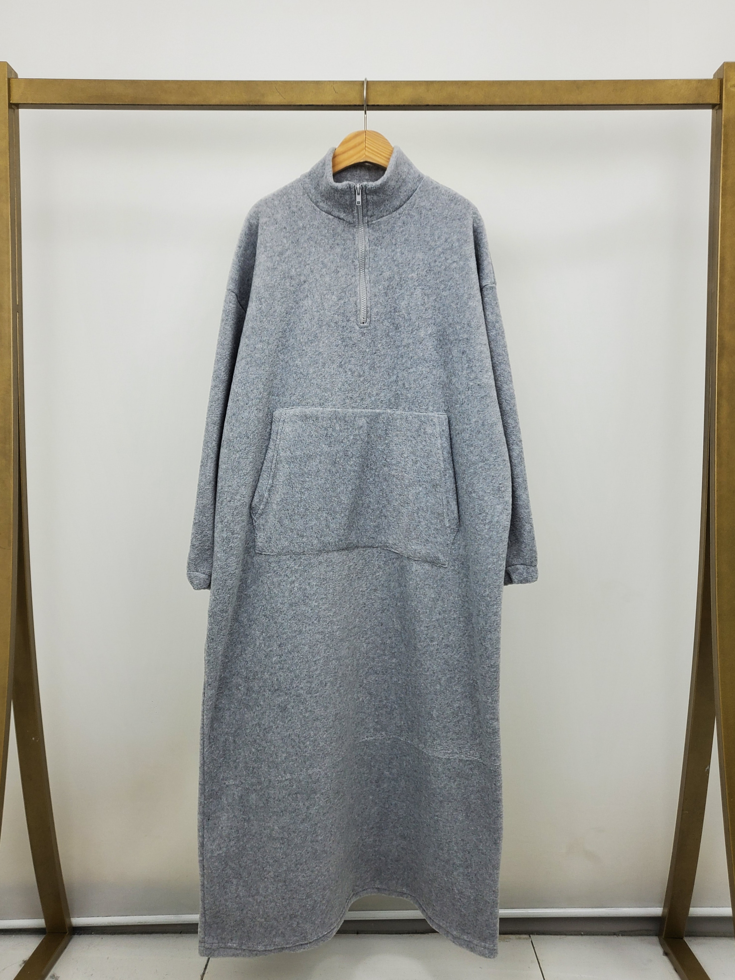 両起毛マフポケハーフジップハイネックワンピース | 詳細画像14