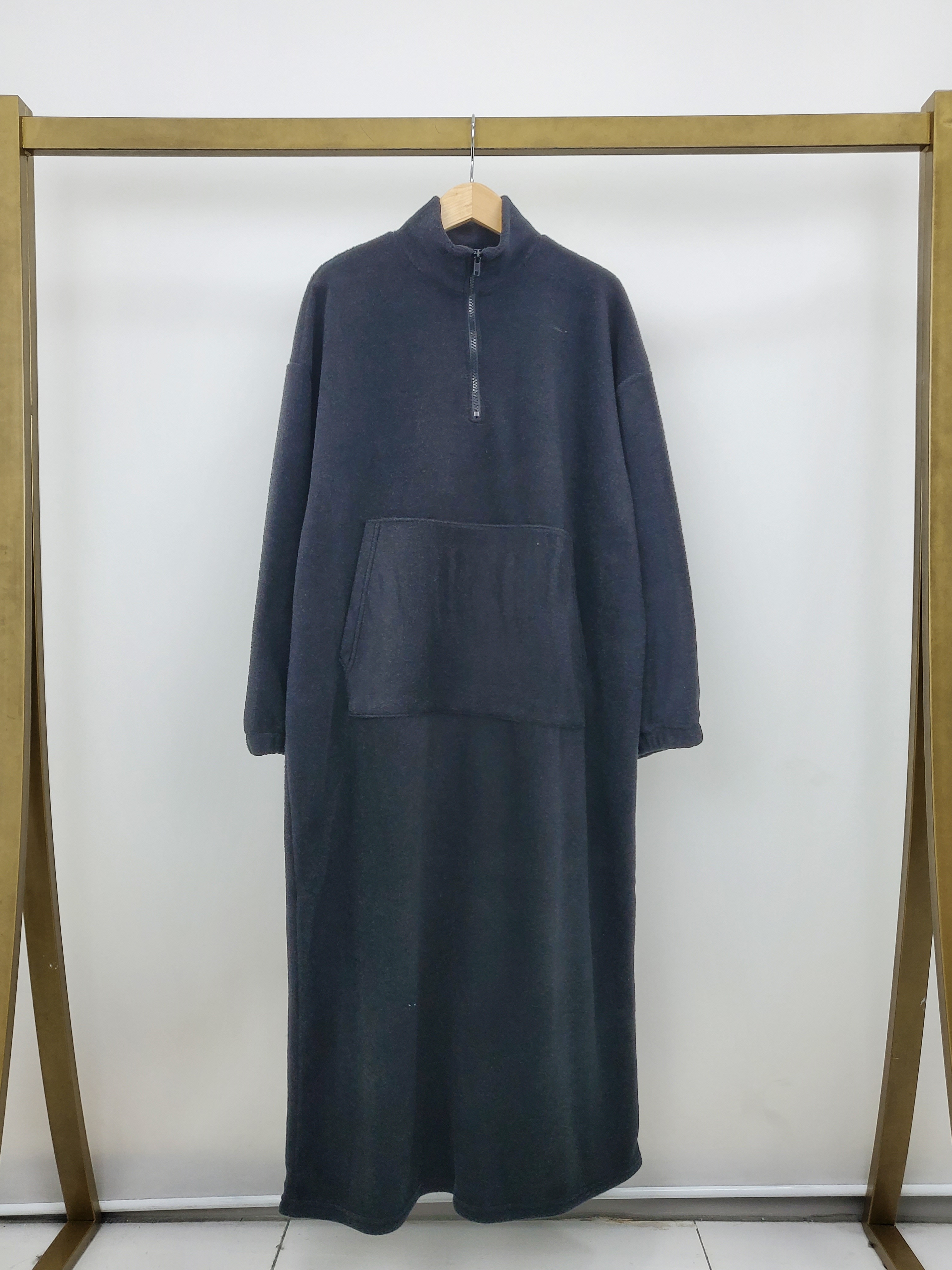 両起毛マフポケハーフジップハイネックワンピース | 詳細画像15