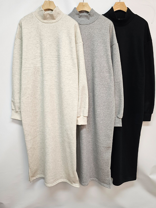 裏起毛ハイネックスリットスウェットワンピース | 詳細画像14