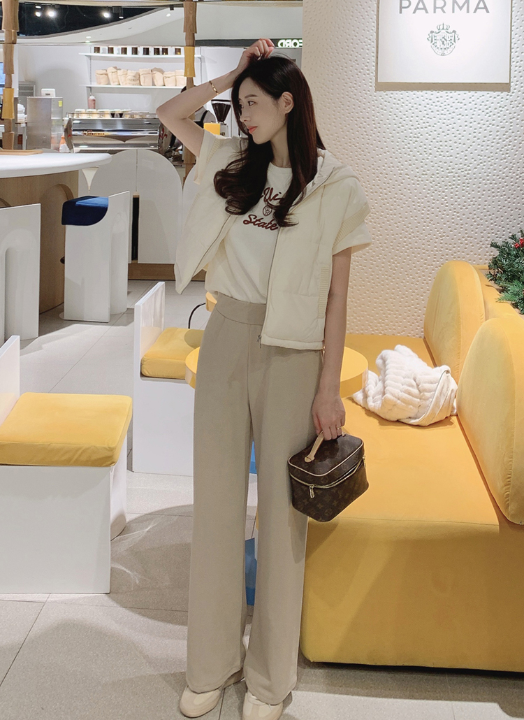 ニットドッキングダウンフードベスト | レディースファッション通販