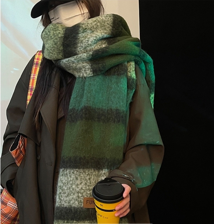 ウール混フリンジ配色マフラー | 詳細画像4