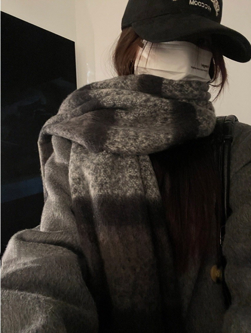 ウール混フリンジ配色マフラー | 詳細画像8