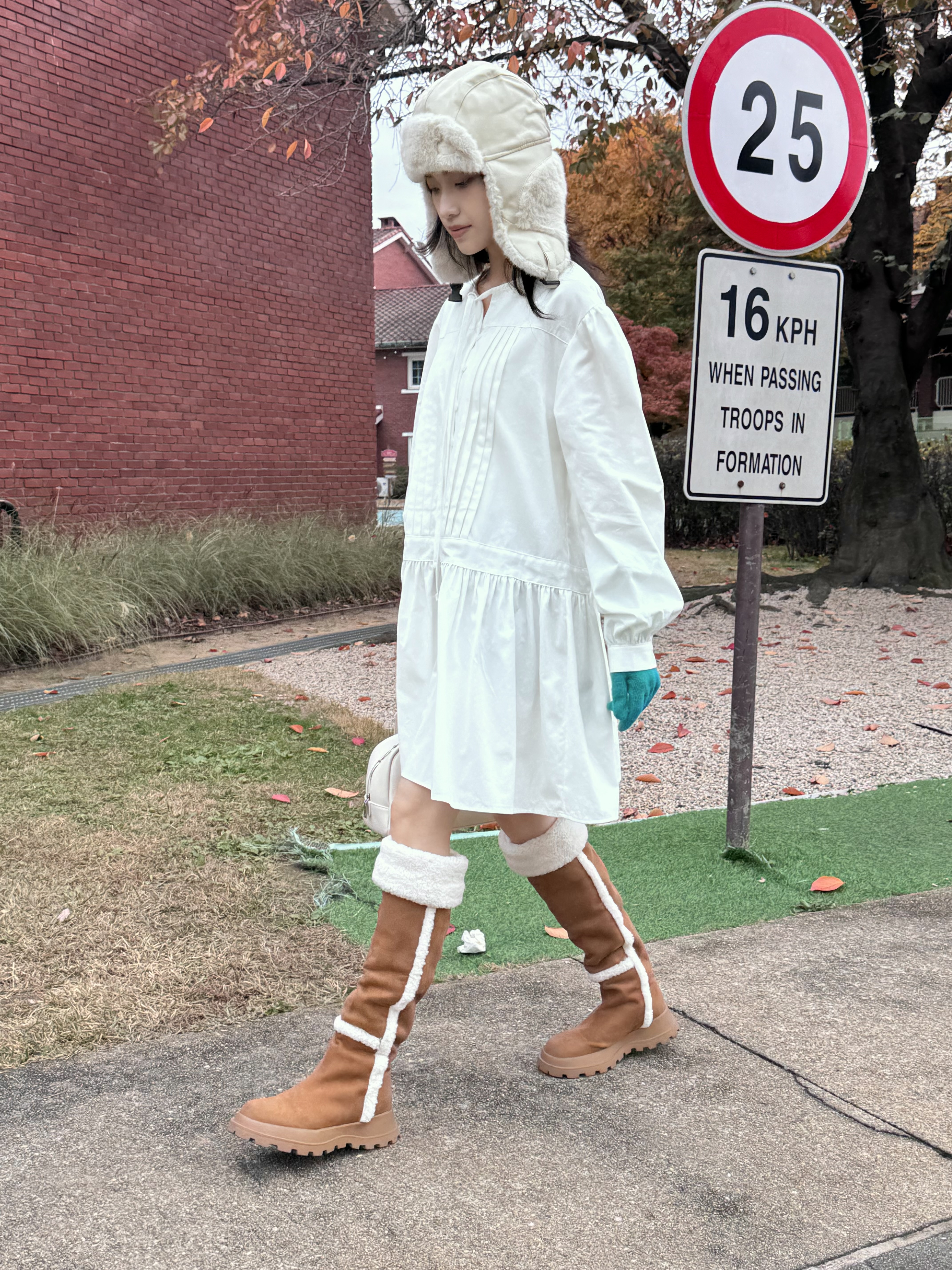 起毛リボンピンタックノーカラーシャツワンピース | 詳細画像9