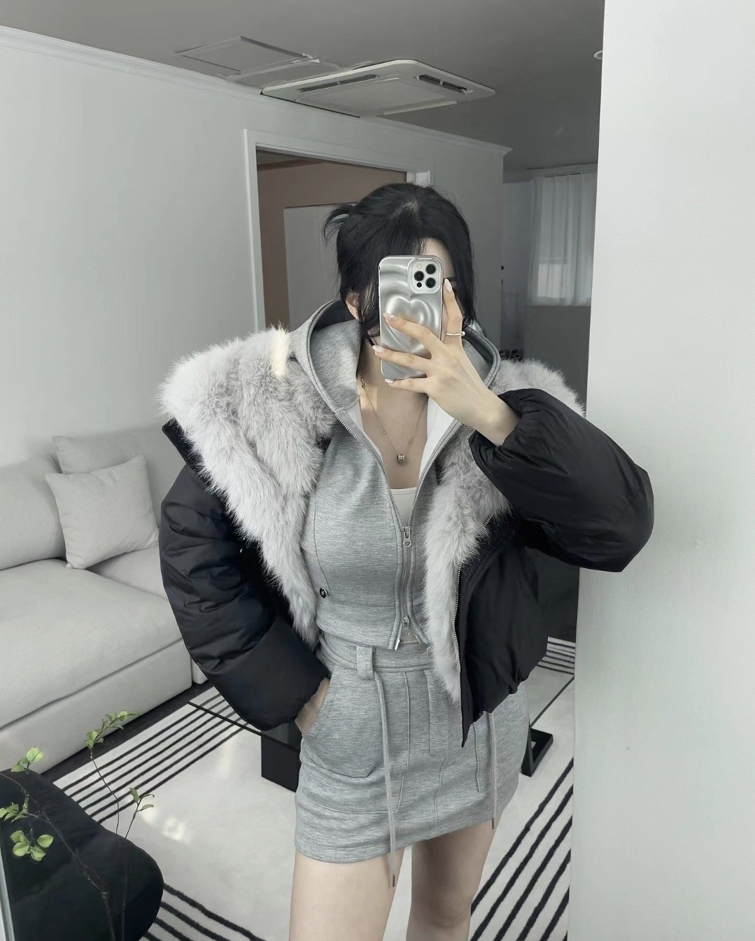 エコファービッグカラーダウンジャンパー | レディースファッション