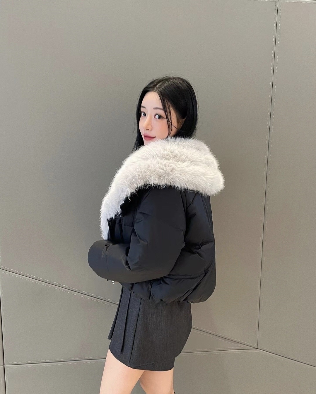 エコファービッグカラーダウンジャンパー | レディースファッション