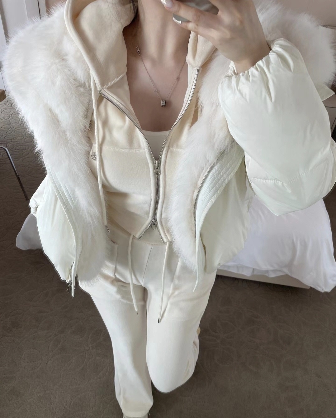 エコファービッグカラーダウンジャンパー | レディースファッション