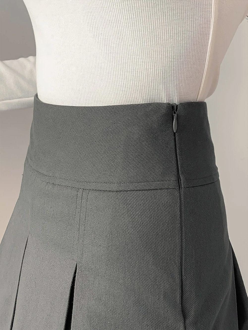 パンツ裏地ボックスプリーツミニスカート | 詳細画像15