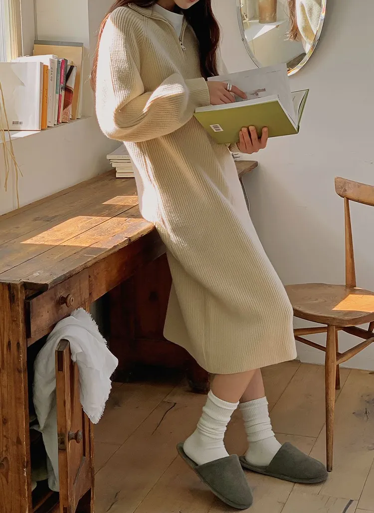 ハーフジップニットワンピース | hotping | 詳細画像1