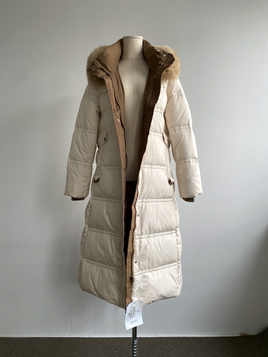 ベルト付ファーハイネックロングダウンジャンパー | レディース