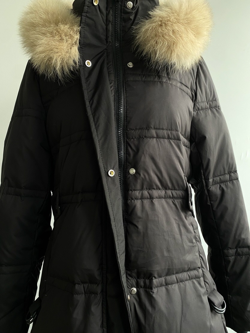 ベルト付ファーハイネックロングダウンジャンパー | レディース