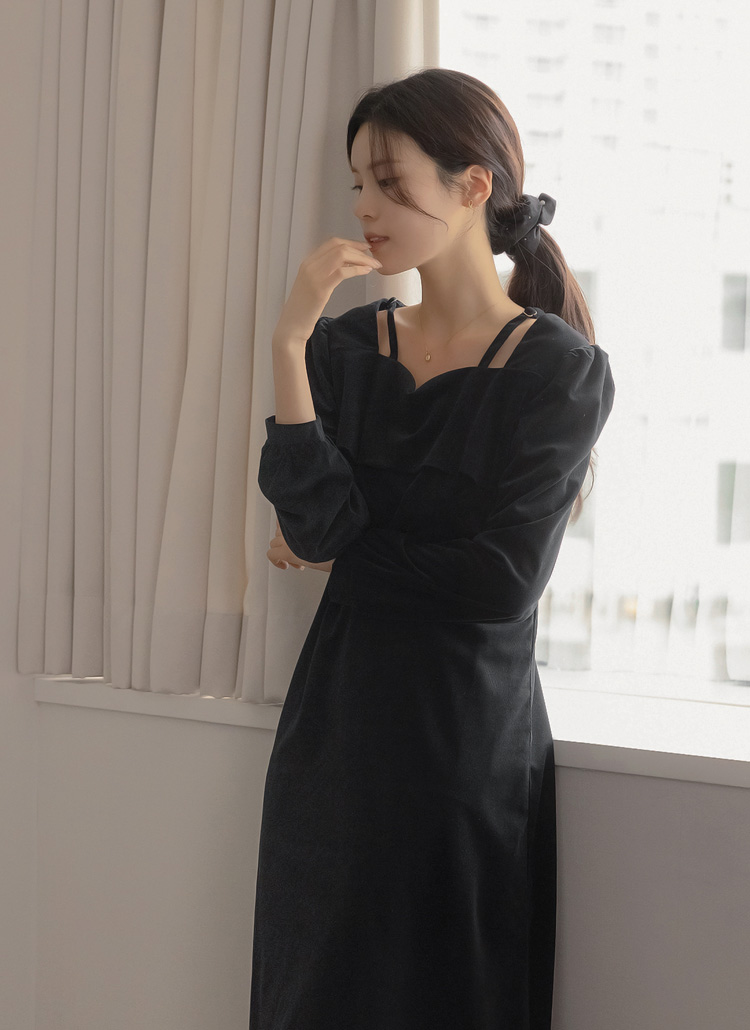 ハートネックベロアワンピース | レディースファッション通販 - DHOLIC