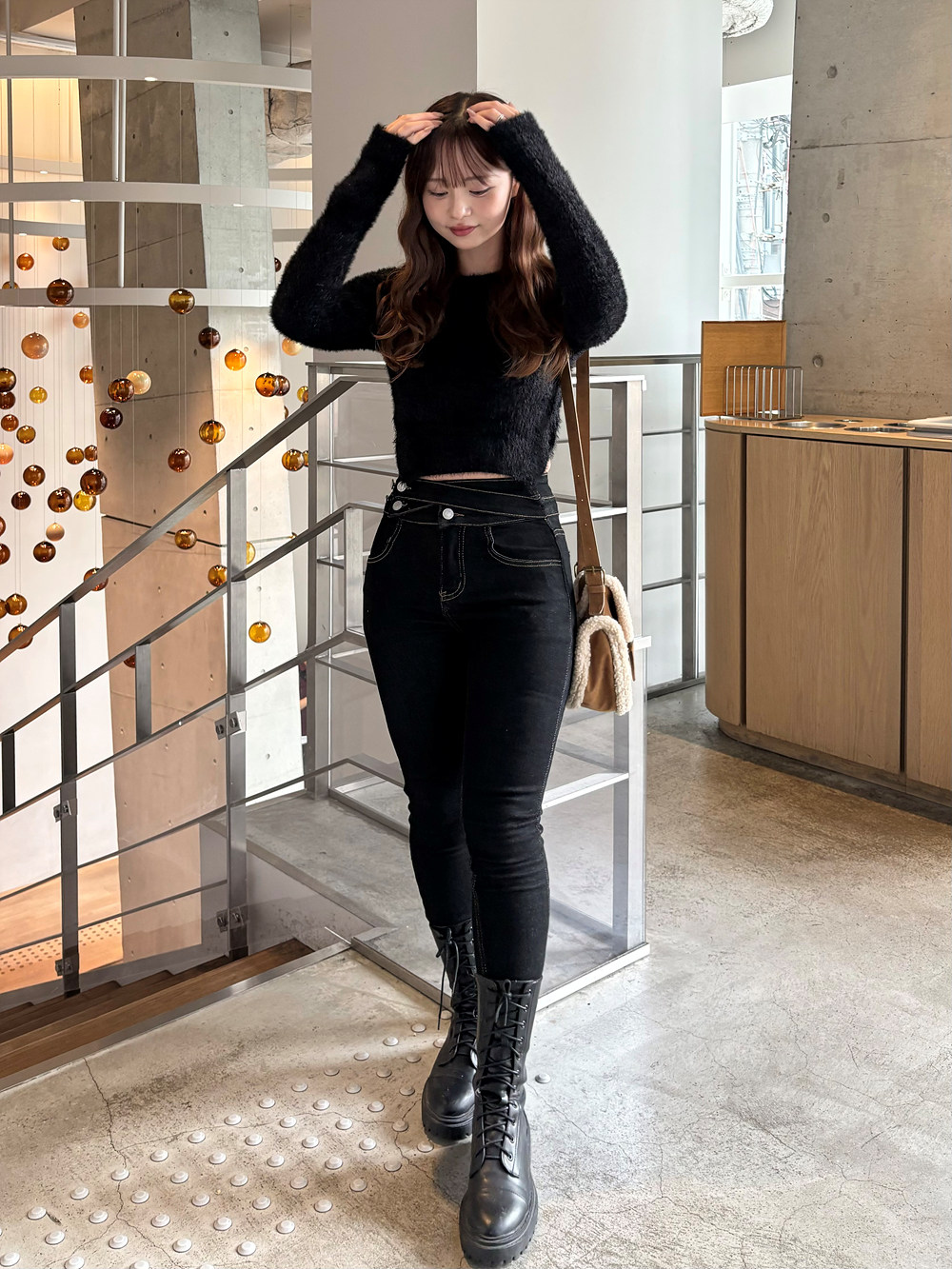 ハイウエストクロススキニーデニムパンツ | 詳細画像13