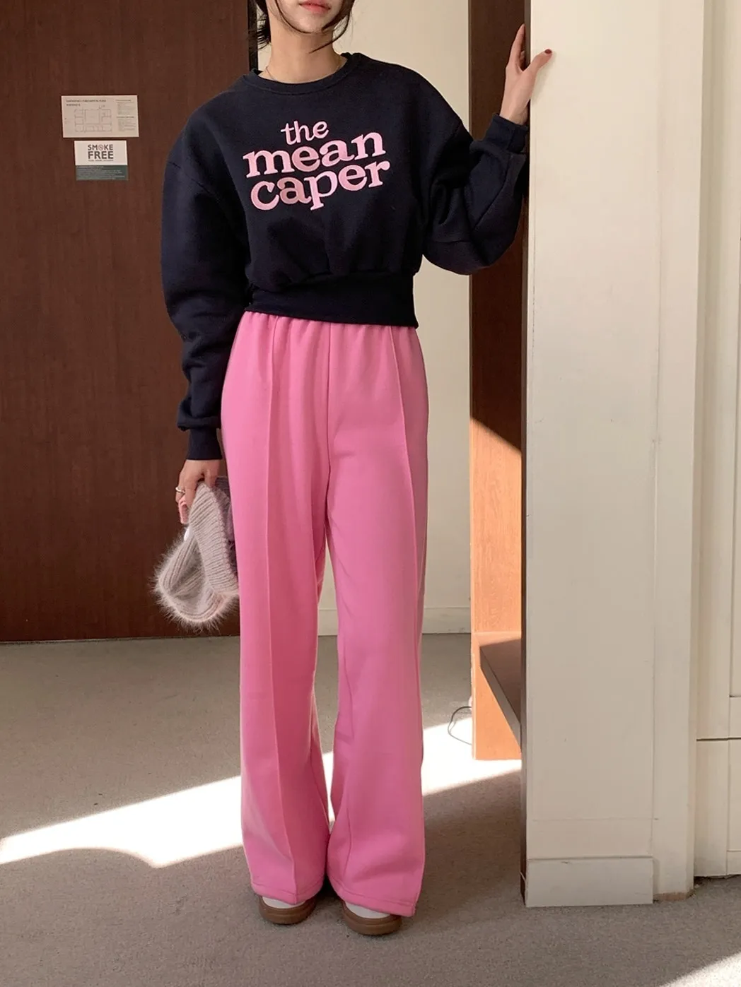 裏起毛caper刺繍スウェット&ワイドパンツSET | 詳細画像1