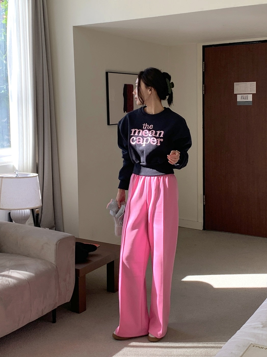 裏起毛caper刺繍スウェット&ワイドパンツSET | 詳細画像2