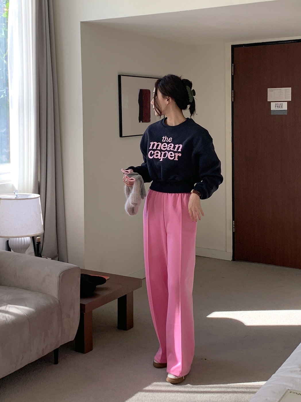 裏起毛caper刺繍スウェット&ワイドパンツSET | 詳細画像3