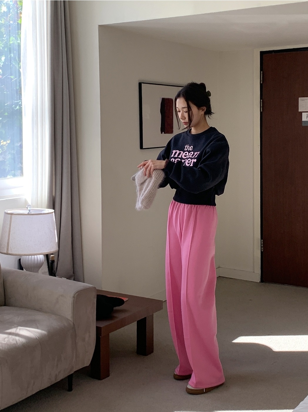 裏起毛caper刺繍スウェット&ワイドパンツSET | 詳細画像4