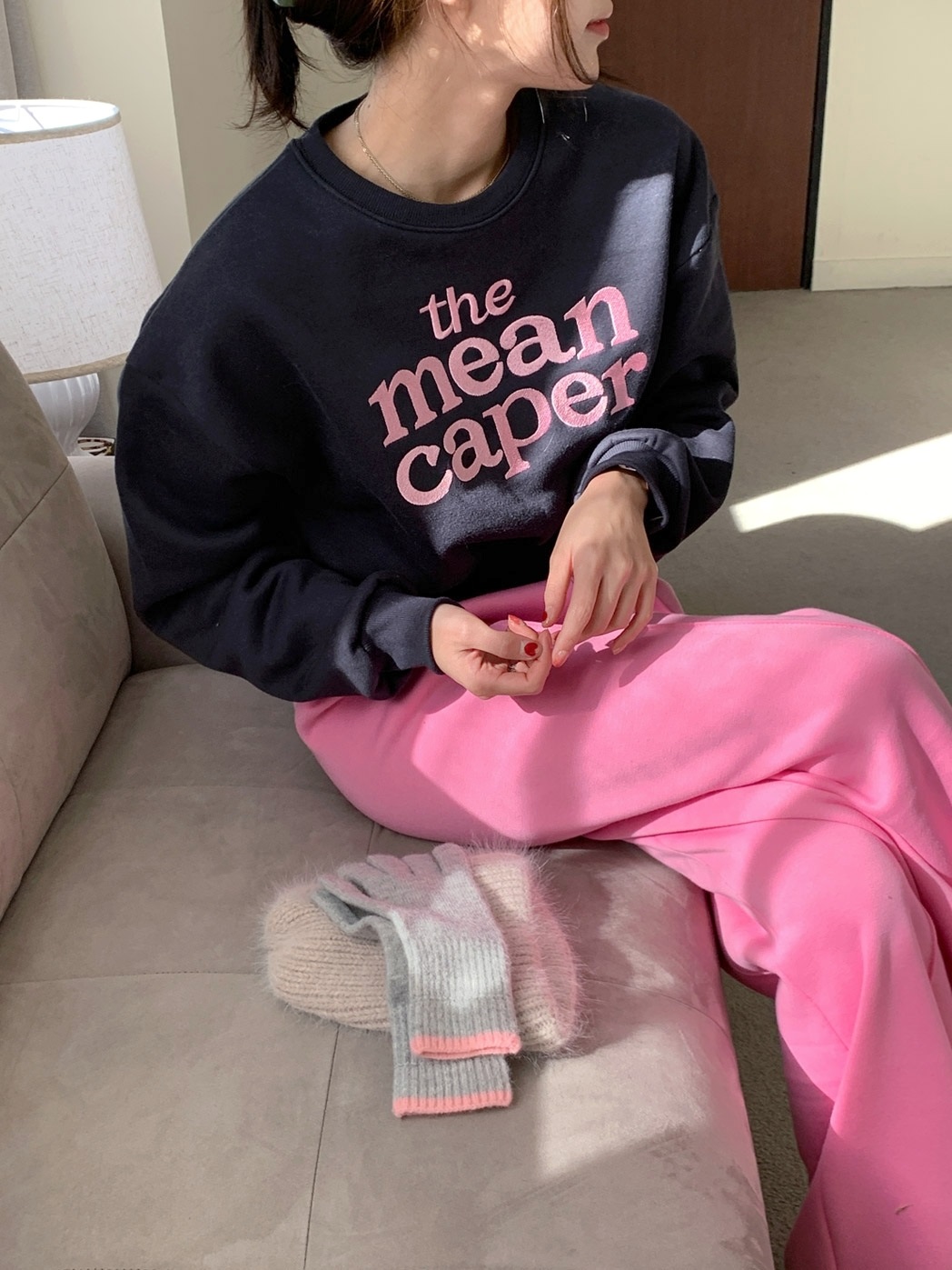 裏起毛caper刺繍スウェット&ワイドパンツSET | 詳細画像8