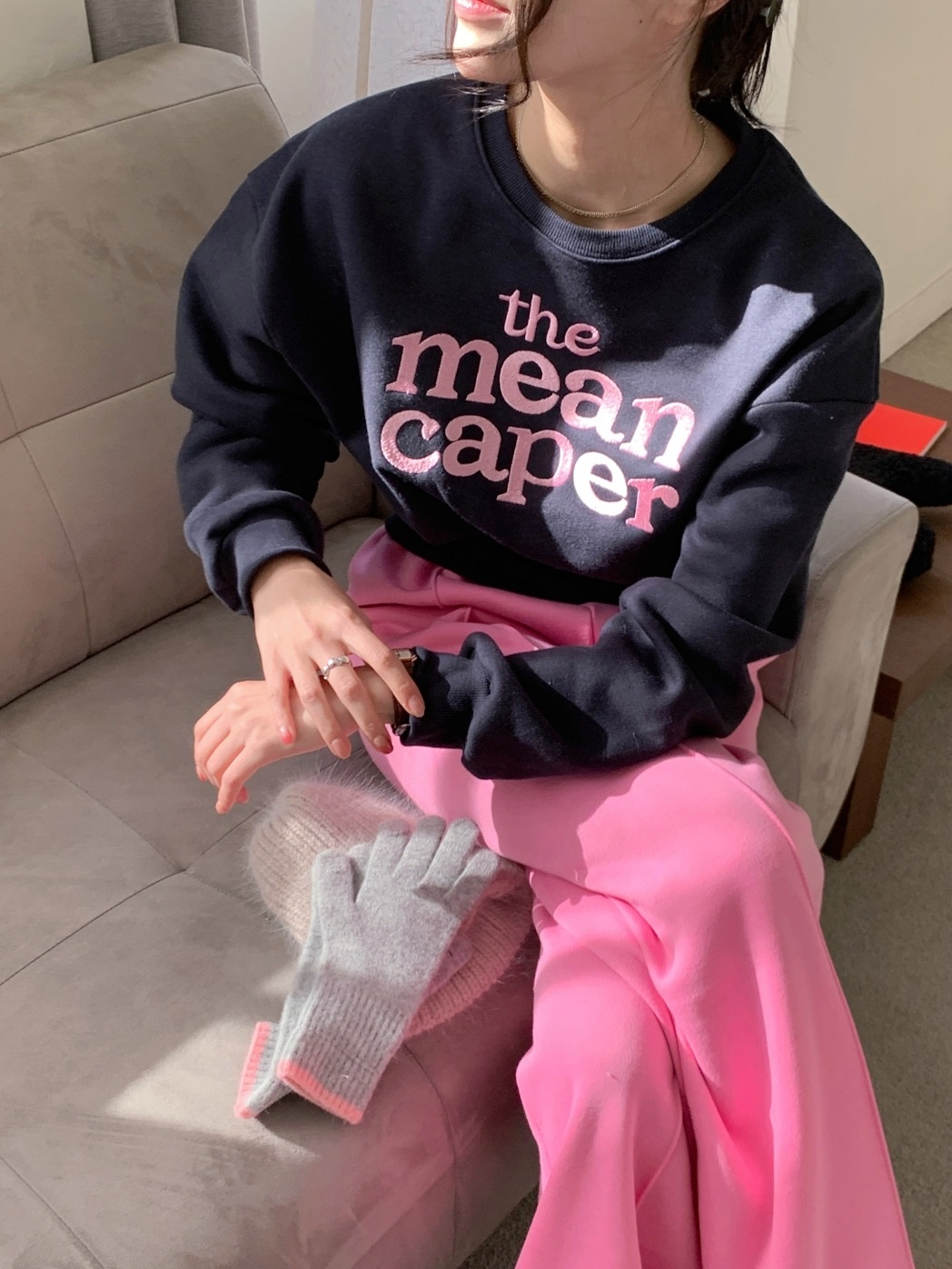 裏起毛caper刺繍スウェット&ワイドパンツSET | 詳細画像9