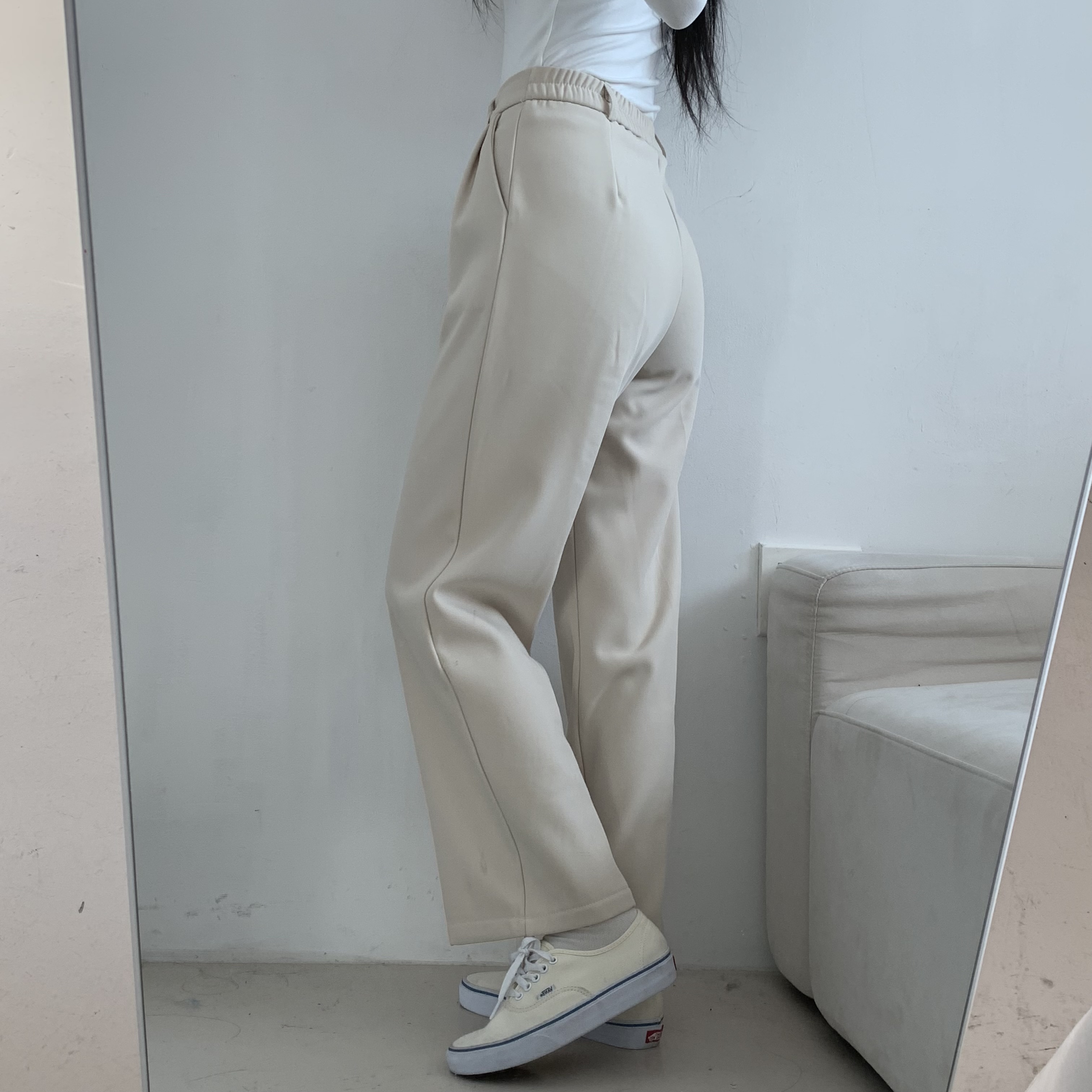 裏起毛バックゴムツータックスラックス | 詳細画像8