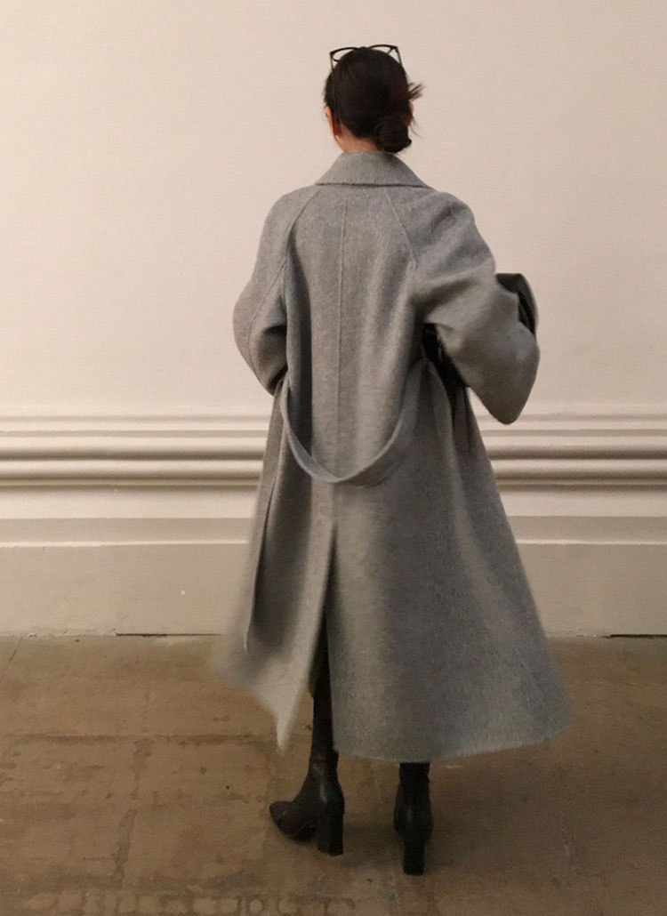 超美品！UNITED ARROWSウールフライフロントフーデットコート/コートL beidelli made]フライフロントウールコート | レディースファッション